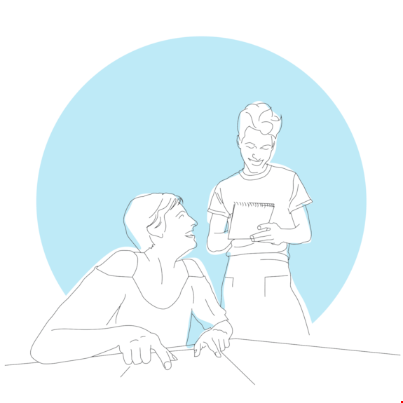 Person ordering a meal