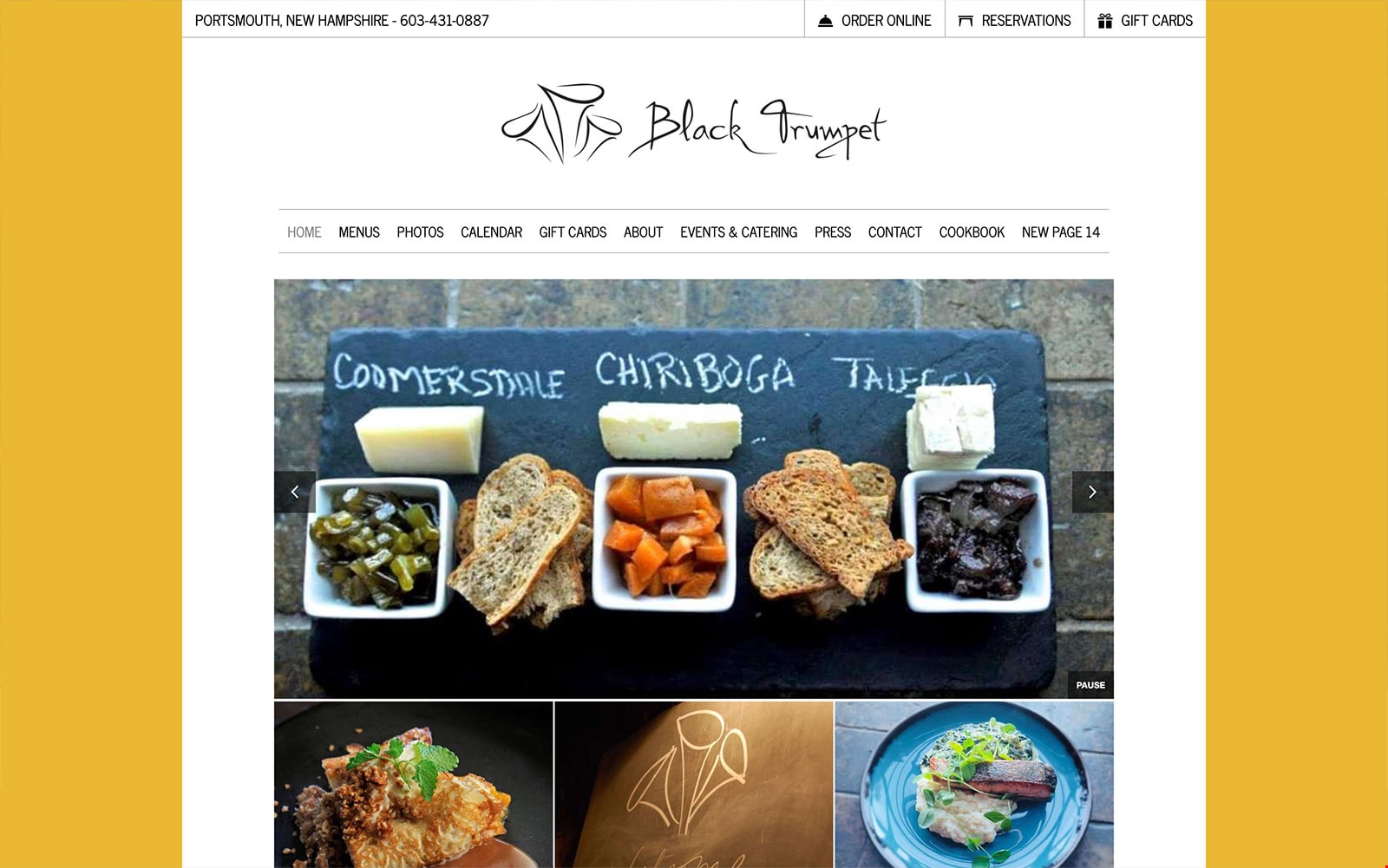 Restaurant website thumbnail of Black Trumpet