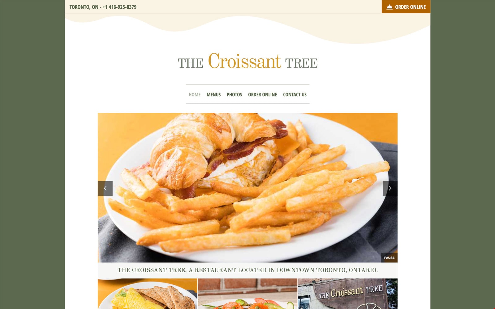 Restaurant website thumbnail of Croissant Tree