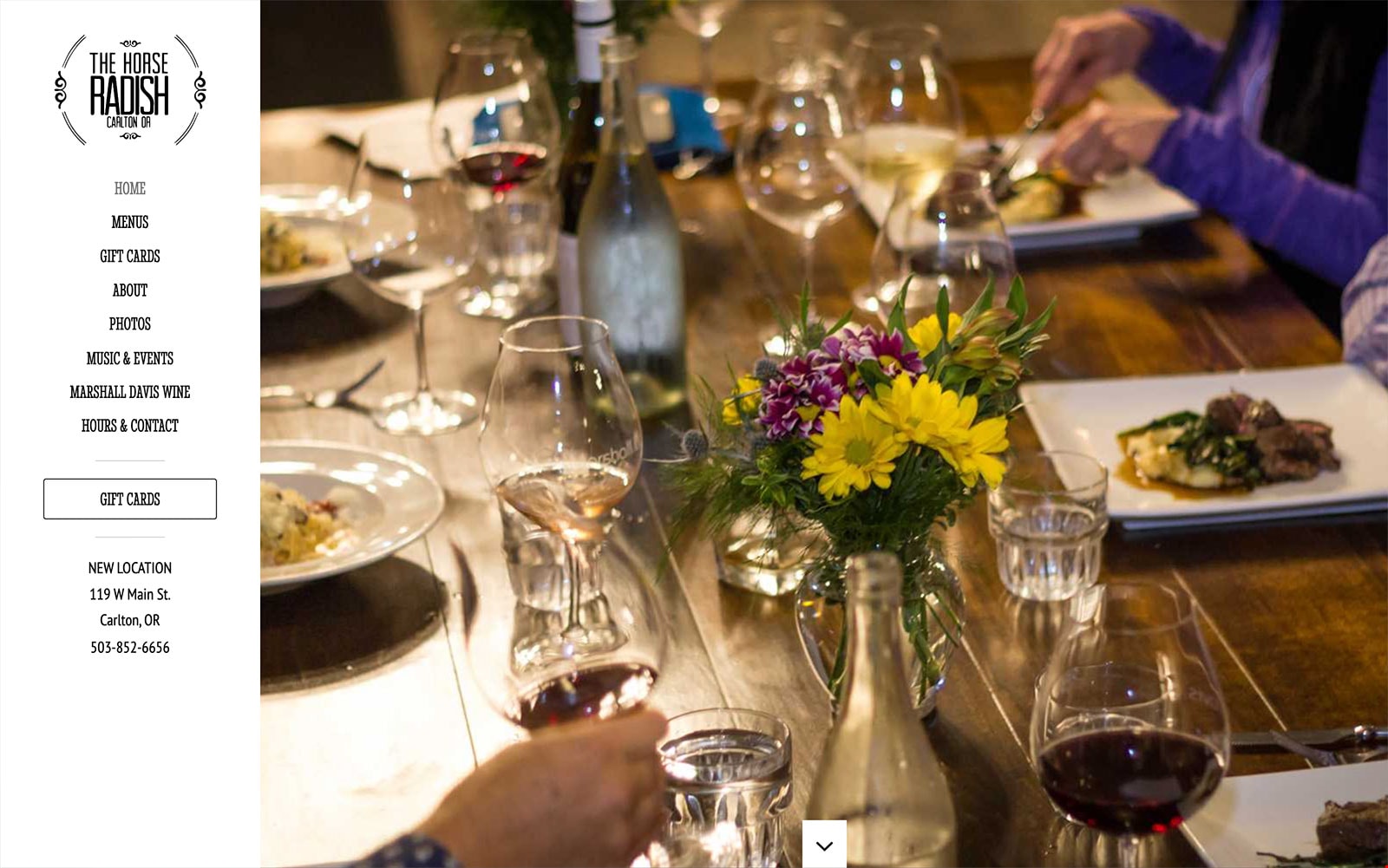 Restaurant website thumbnail of Horse Radish