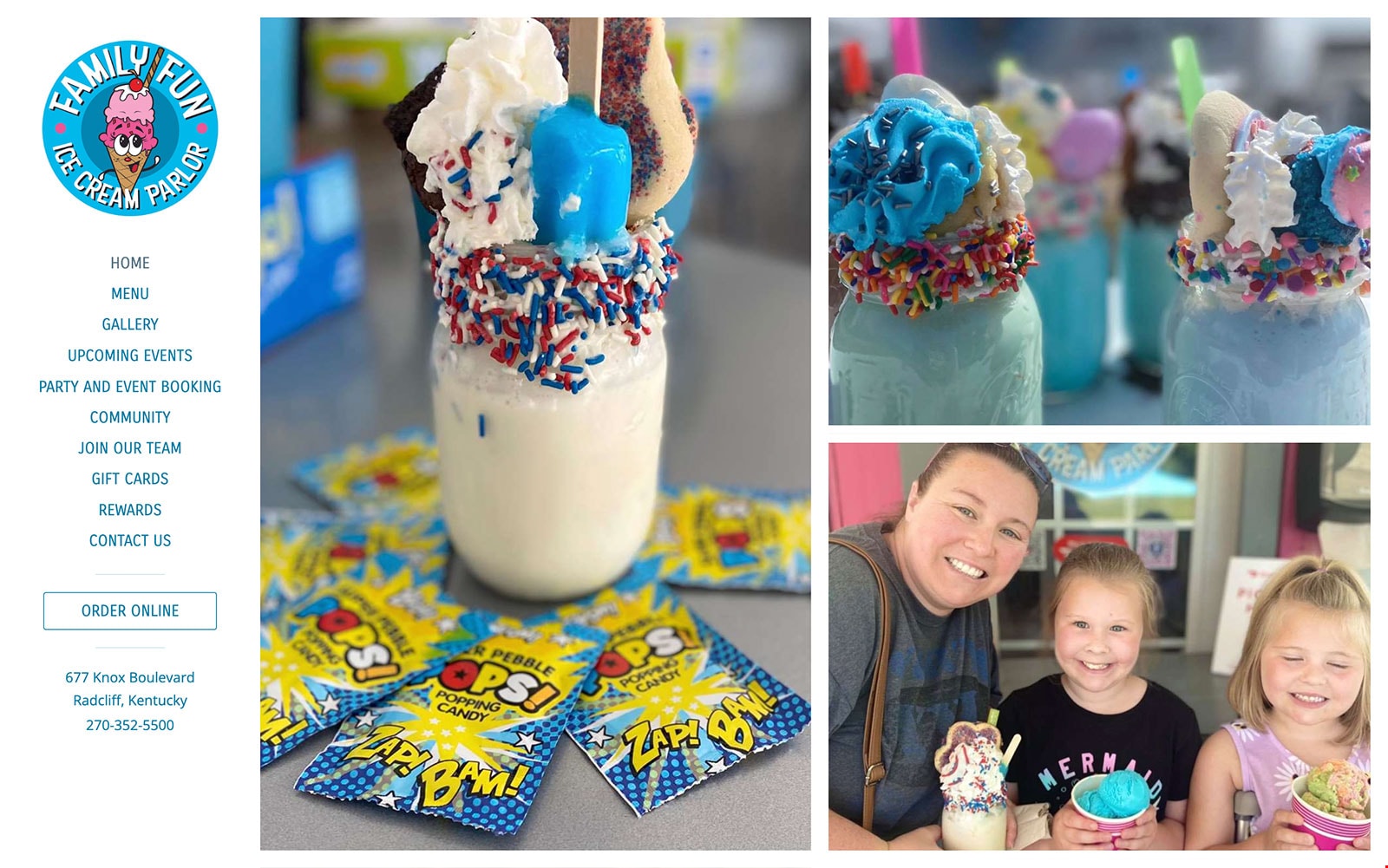 Restaurant website thumbnail of Family Fun Ice Cream Parlor
