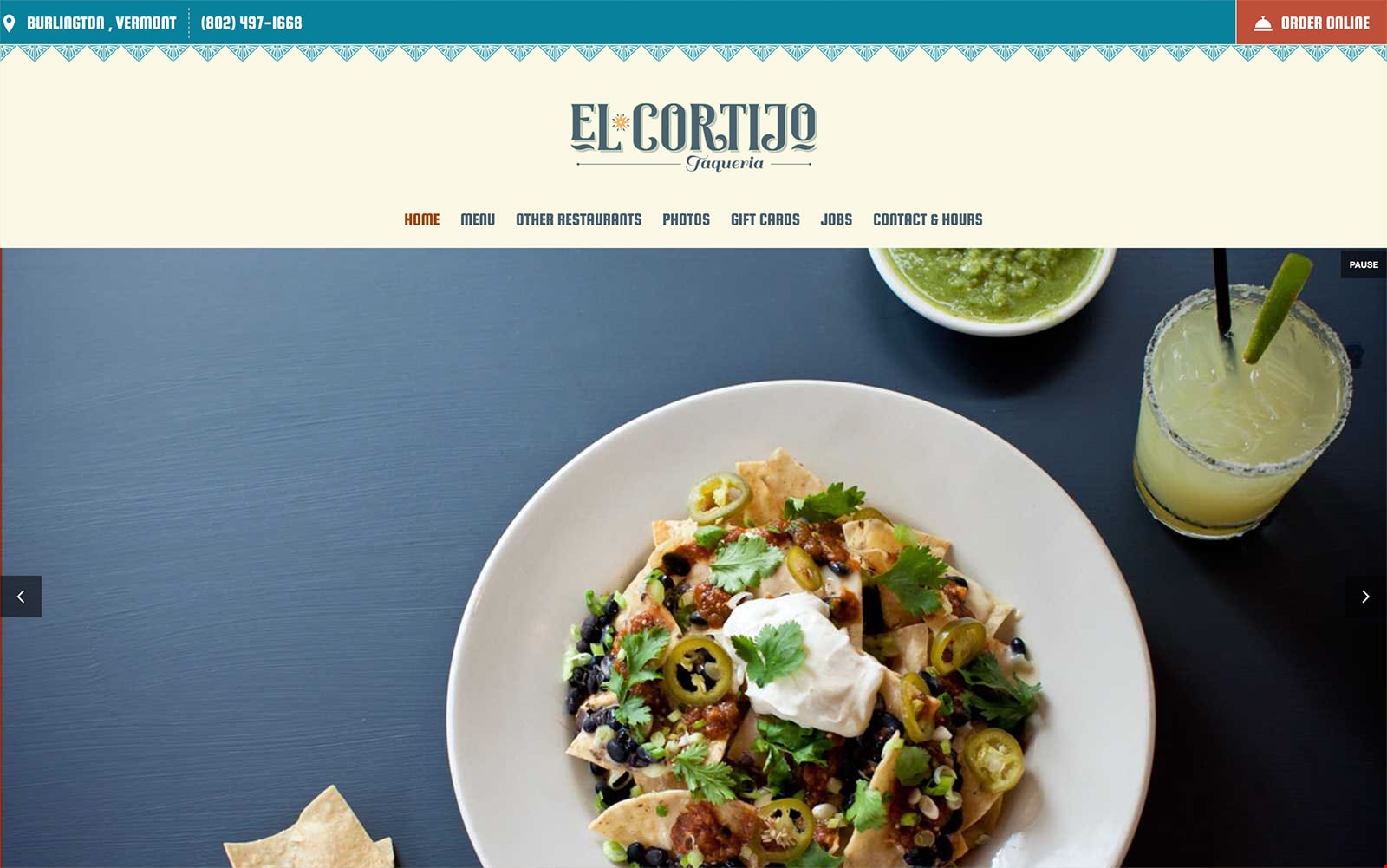 Restaurant website thumbnail of El Cortijo